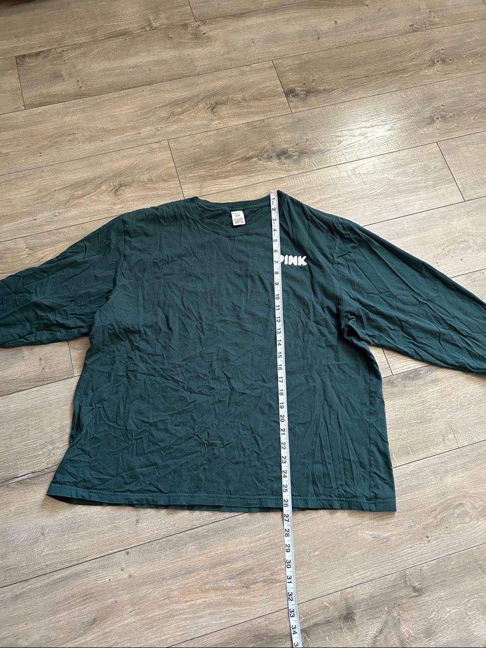 PINK Victoria's Secret Dark Teal Crewneck Tee; ‘Does This Come in Pink?’ - Picture 6 of 11